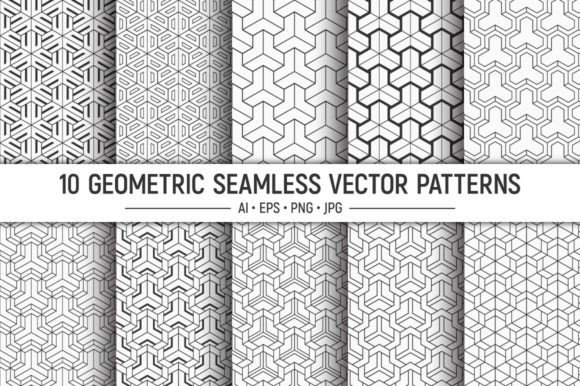10 Seamless Kumiko Vector Patterns