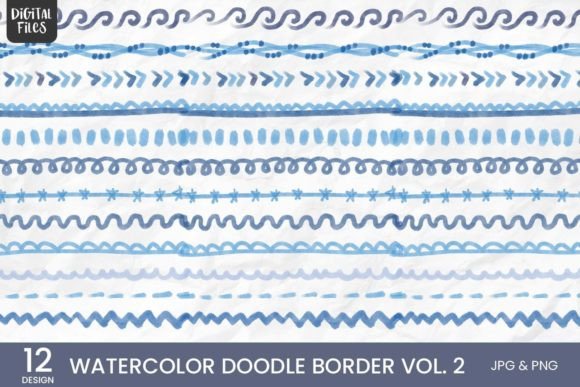 12 Watercolor Doodle Border Vol. 2: A Practical Evaluation for Designers