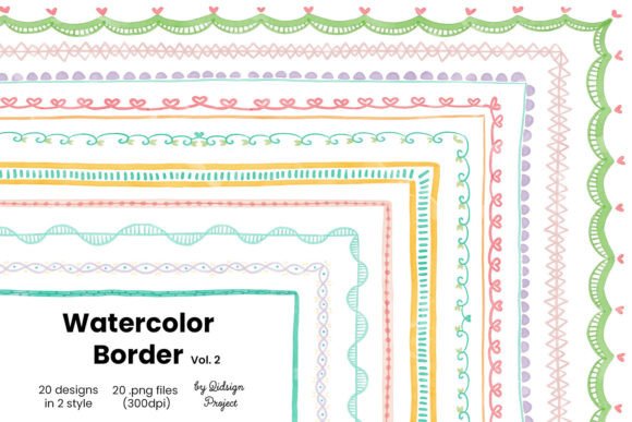 20 Doodle Watercolor Border, Decorative: A Practical Review of Versatile Clipart Assets