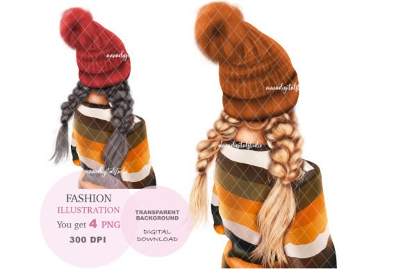 Autumn Girl Clip Art, Fashion Illustrati