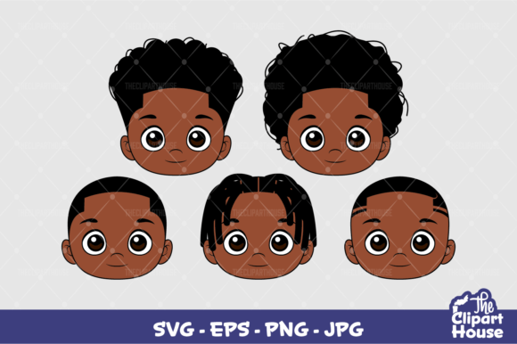 Black Boy Face Design for Cutting Machines