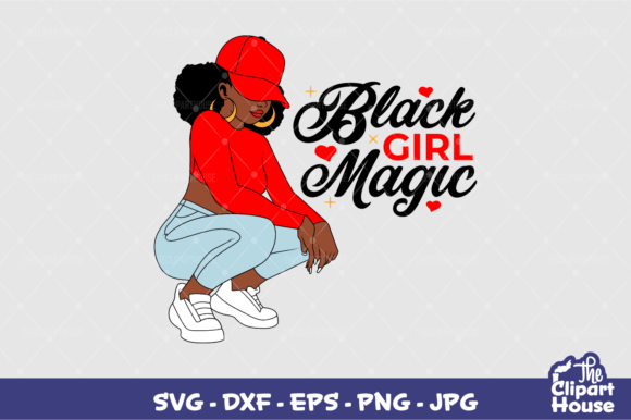 Kneeling Black Woman Magic: A Versatile Design for Creative Expression