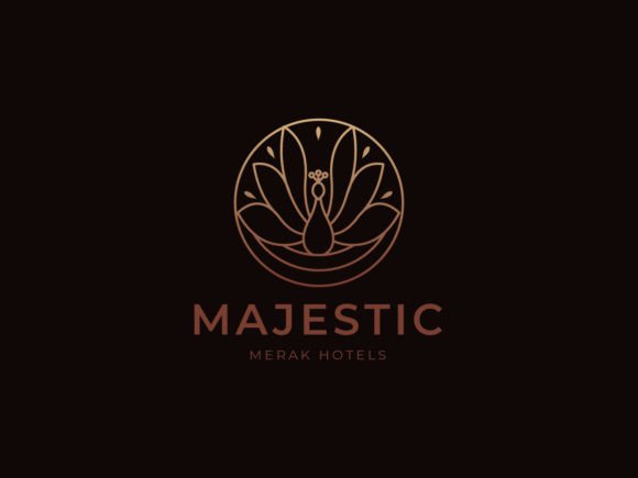 Majestic Peacock Hotel Logo Template
