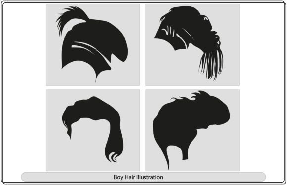 Man Hair Style Boy Silhouette Vector Art: A Versatile Design Asset