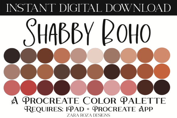 The Shabby Boho Procreate Color Palette: Elevating Digital Art with Retro-Earthy Aesthetics