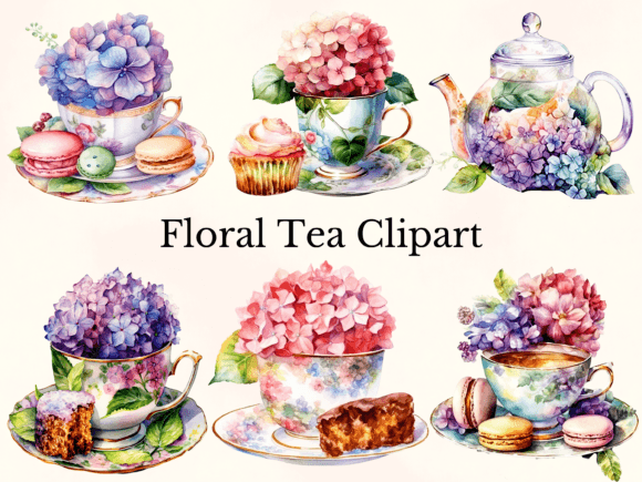 Watercolor Vintage Floral Tea Clipart: Integrating Aesthetic Assets into Professional and Creative Workflows
